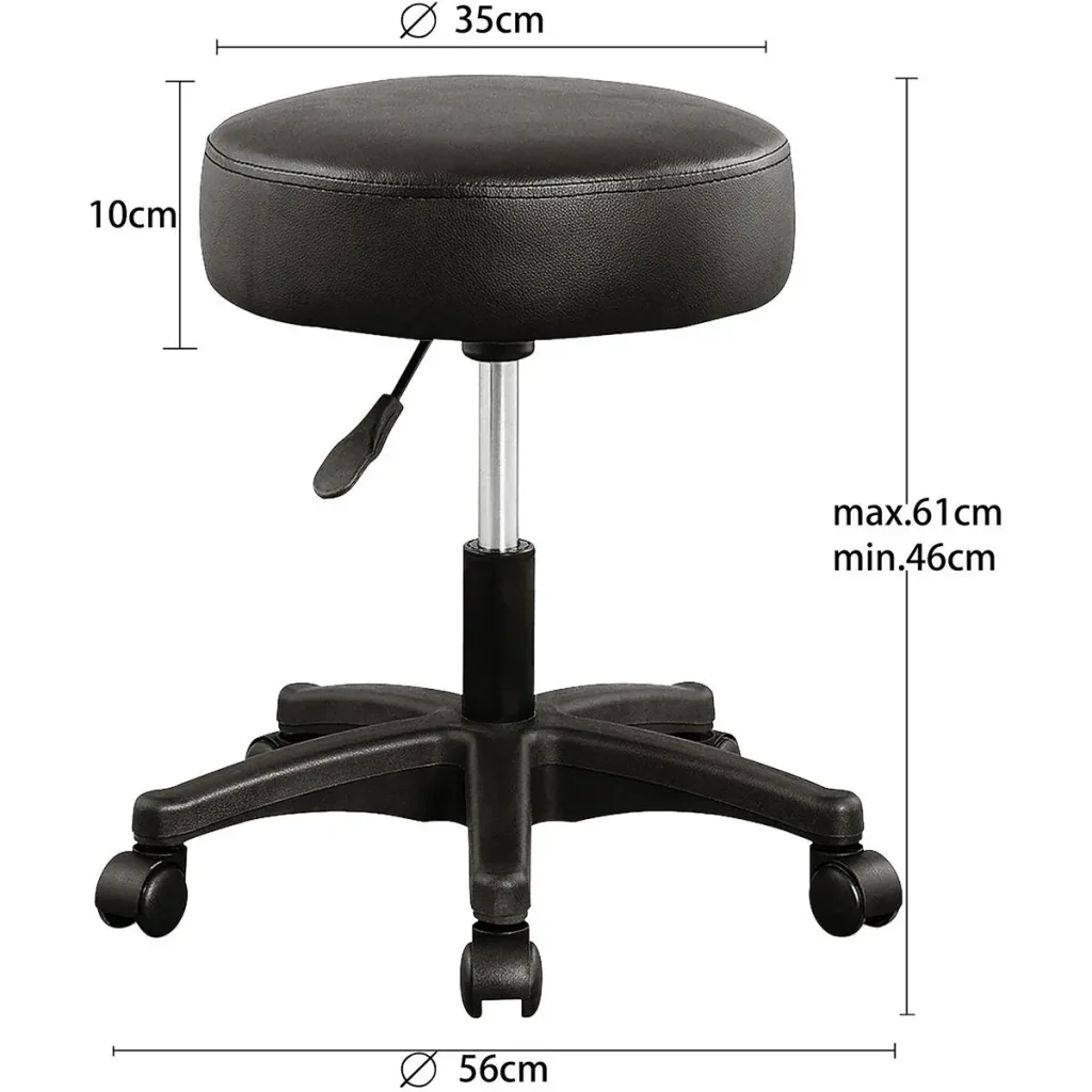 Tabouret / office stool - rotatable and adjustable - black