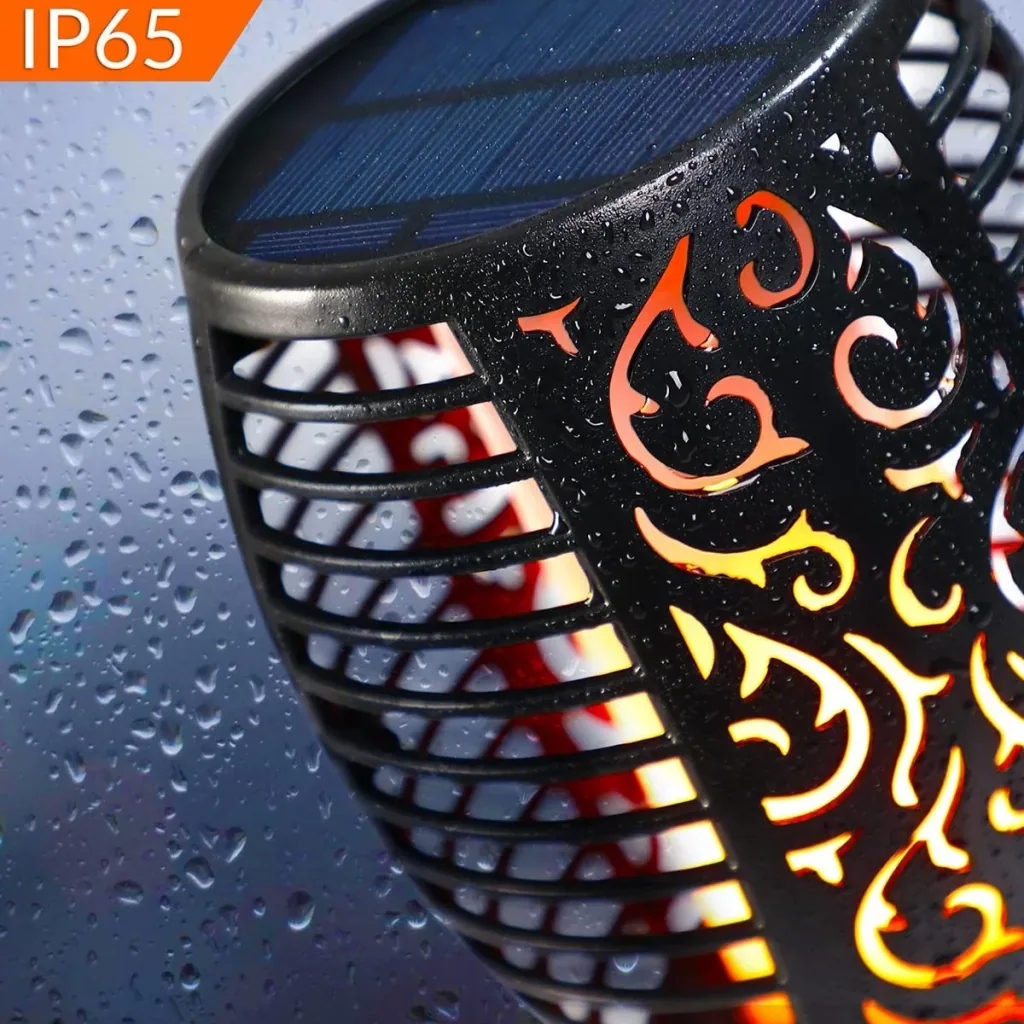 Garden torch - solar - 2 pieces - with USB connection