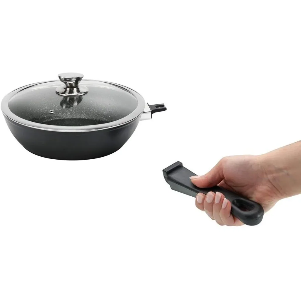 Wok pan - with lid - 30cm - Black