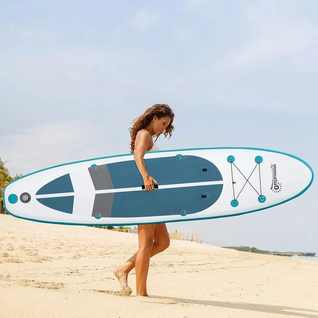 SUP board with many accessories white+blue+grey 320 x 76 x 15 cm