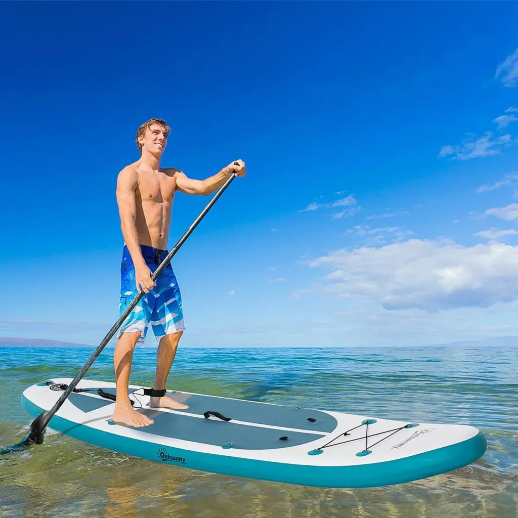 SUP board with many accessories white+blue+grey 320 x 76 x 15 cm