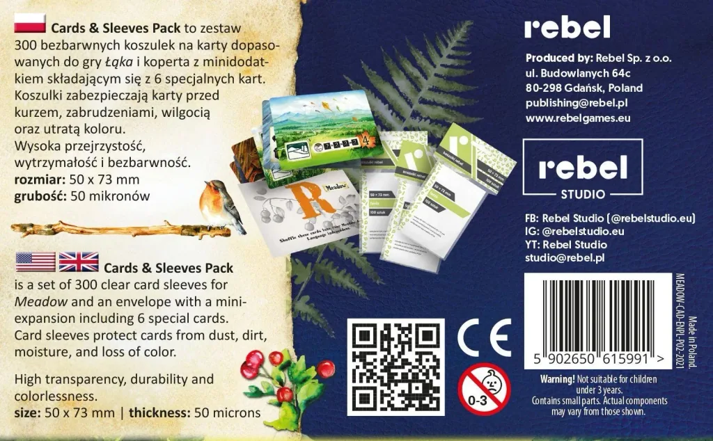 Board game Meadow - Cards & Sleeves Pack (Expansion)