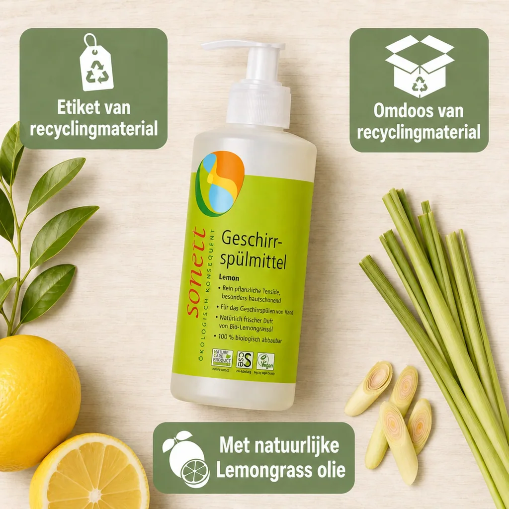 Afwasmiddel citroen 300ml, natuurlijk afwasmiddel, ecologisch afwasmiddel
