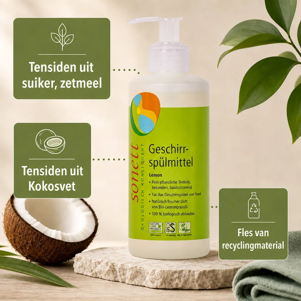 Afwasmiddel citroen 300ml, natuurlijk afwasmiddel, ecologisch afwasmiddel