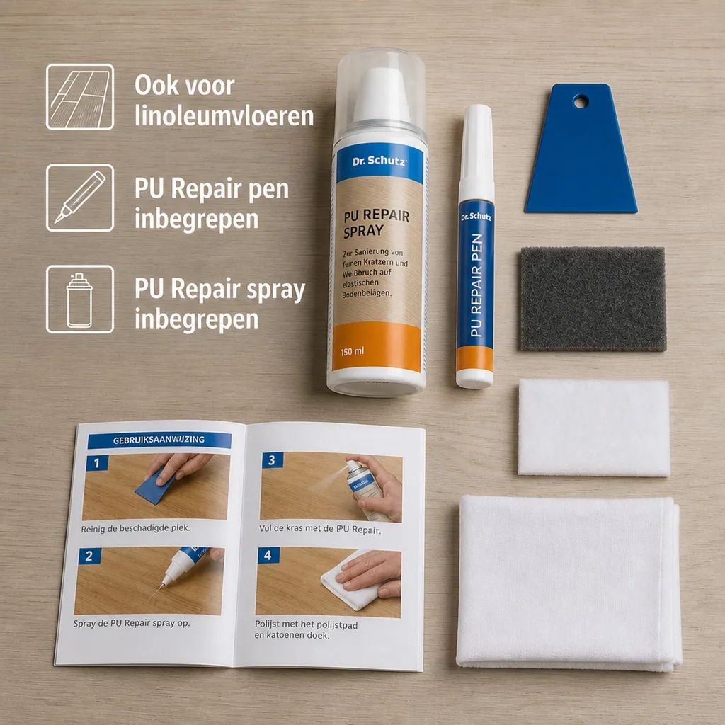 Vloer reparatieset, krassen verwijderen vloer, vloer herstellen, reparatieset vloer