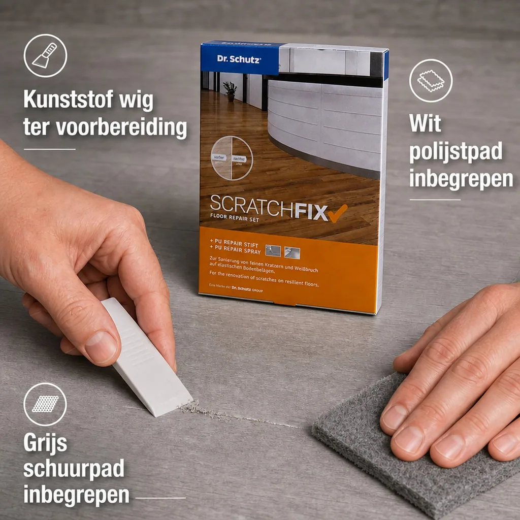 Vloer reparatieset, krassen verwijderen vloer, vloer herstellen, reparatieset vloer