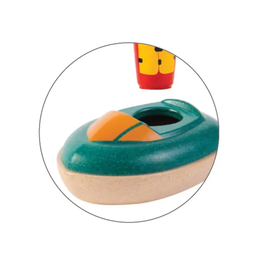 Plan Toys badkuip speedboot hout groen