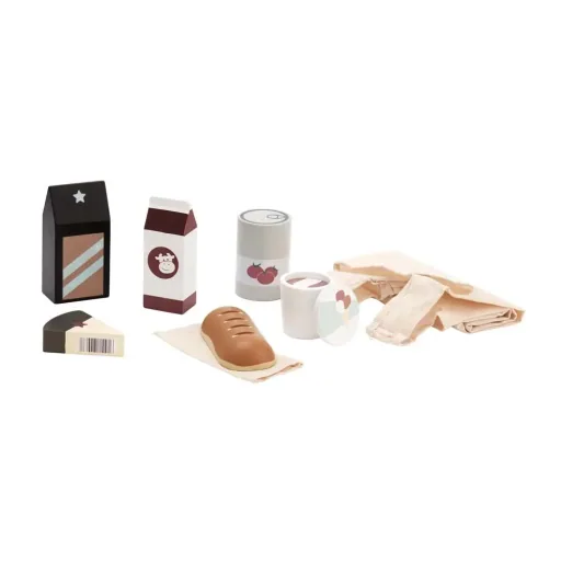 Kids Concept houten eten met stoffen zak