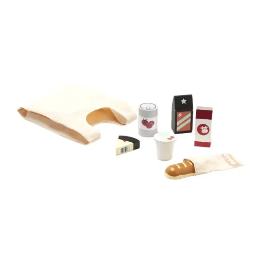 Kids Concept houten eten met stoffen zak