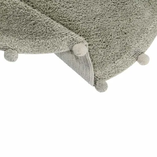 Lorena Canals wasbaar vloerkleed "Bubbly Natural" olijf rond
