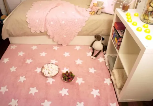 Lorena Canals tapijt sterren roze