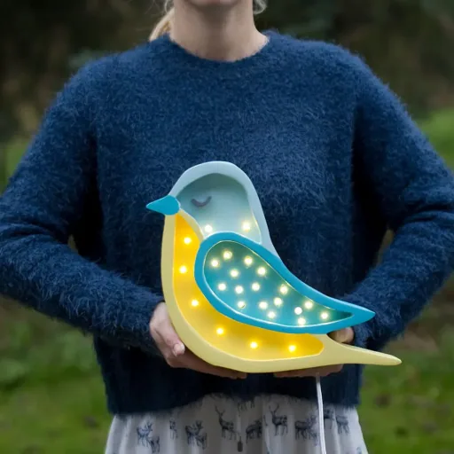 little lights Led deco kinderlamp vogel turquoise