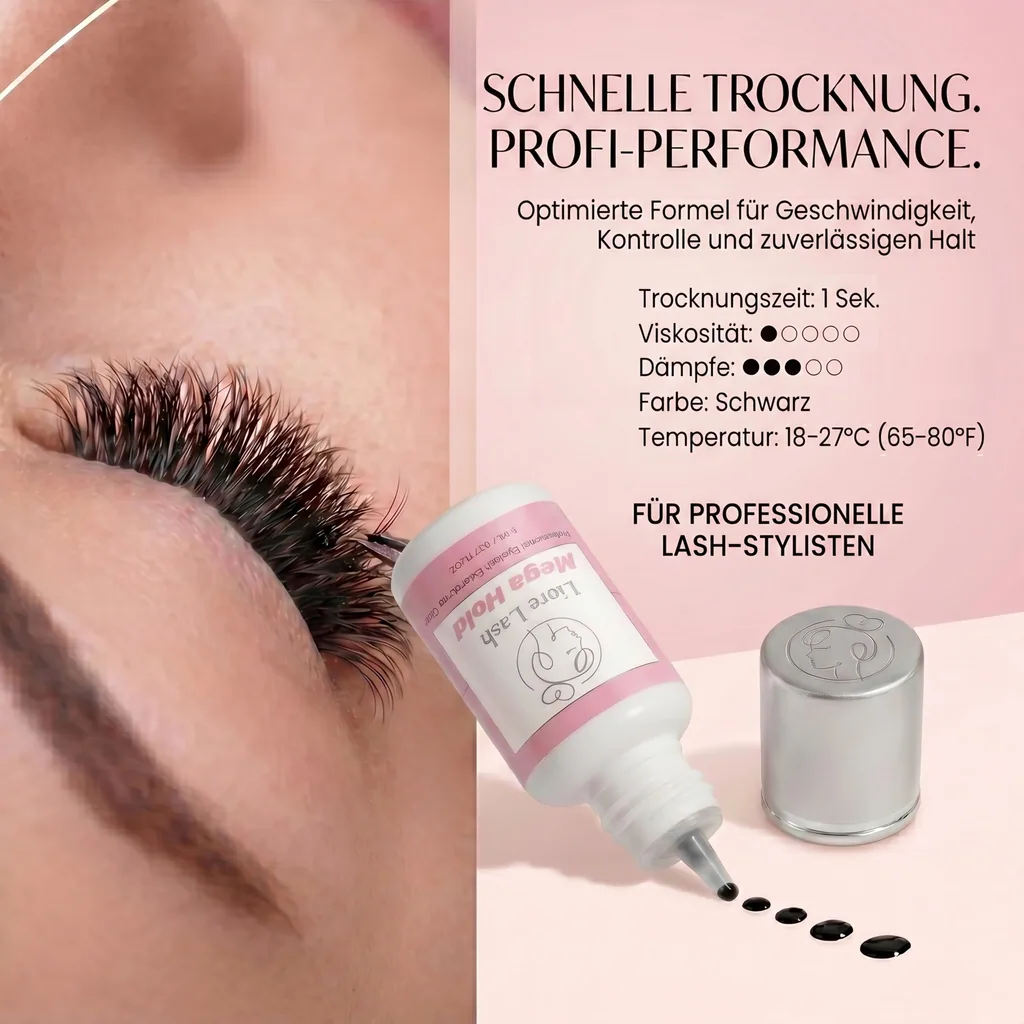 Wimperverlengingslijm Liore Lash / Mega sterke hold 8 weken / 1 sec snel drogend/Zwarte lijm professionele benodigdheden voor classic volume wimpers
