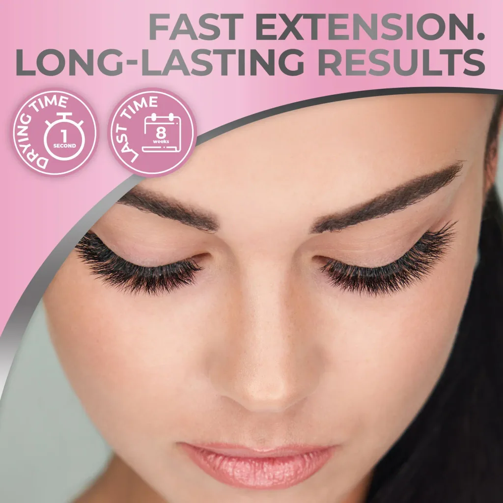 Wimperverlengingslijm Liore Lash / Mega sterke hold 8 weken / 1 sec snel drogend/Zwarte lijm professionele benodigdheden voor classic volume wimpers