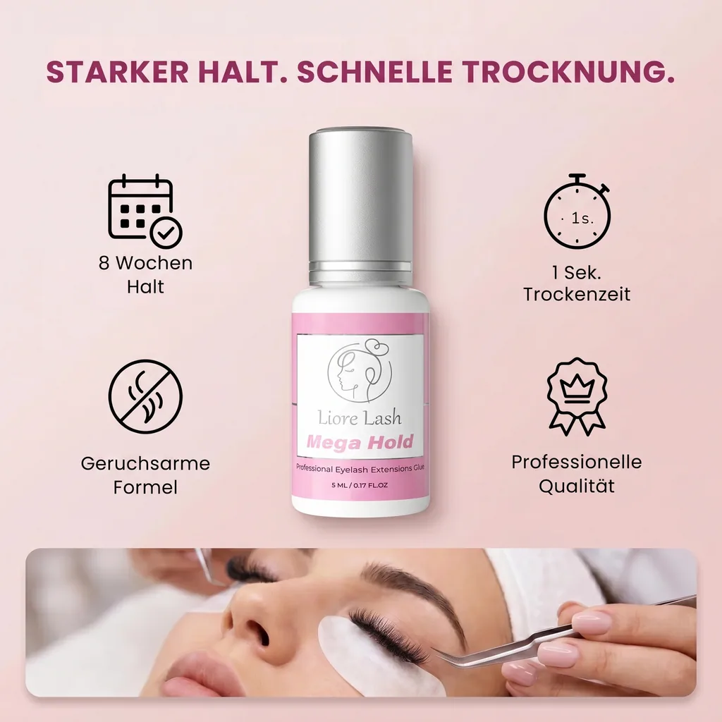 Wimperverlengingslijm Liore Lash / Mega sterke hold 8 weken / 1 sec snel drogend/Zwarte lijm professionele benodigdheden voor classic volume wimpers