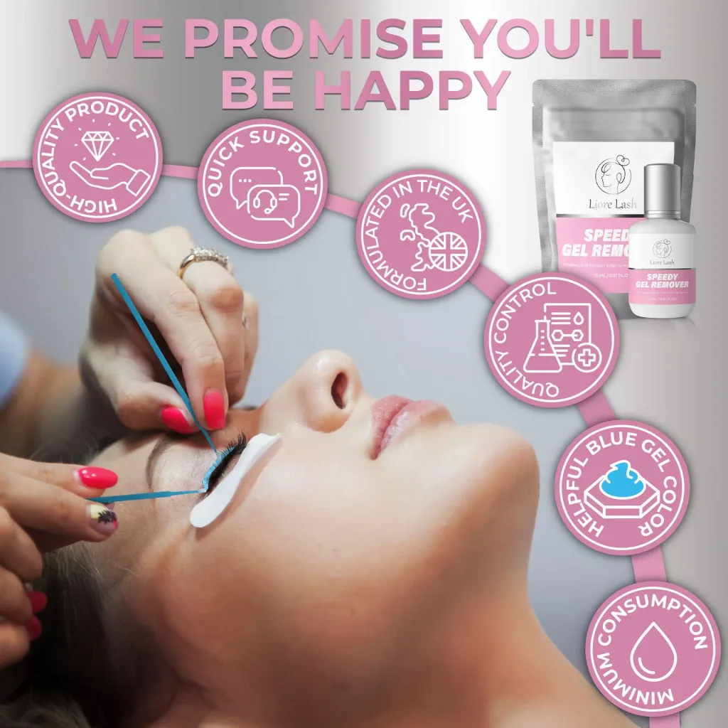 Wimperverlengings gel remover – Liore Lash snelle remover, Snelle verwijdering wimperlijm in 60 seconden, Professionele gel formule voor wimperverlengingen, 15 ml