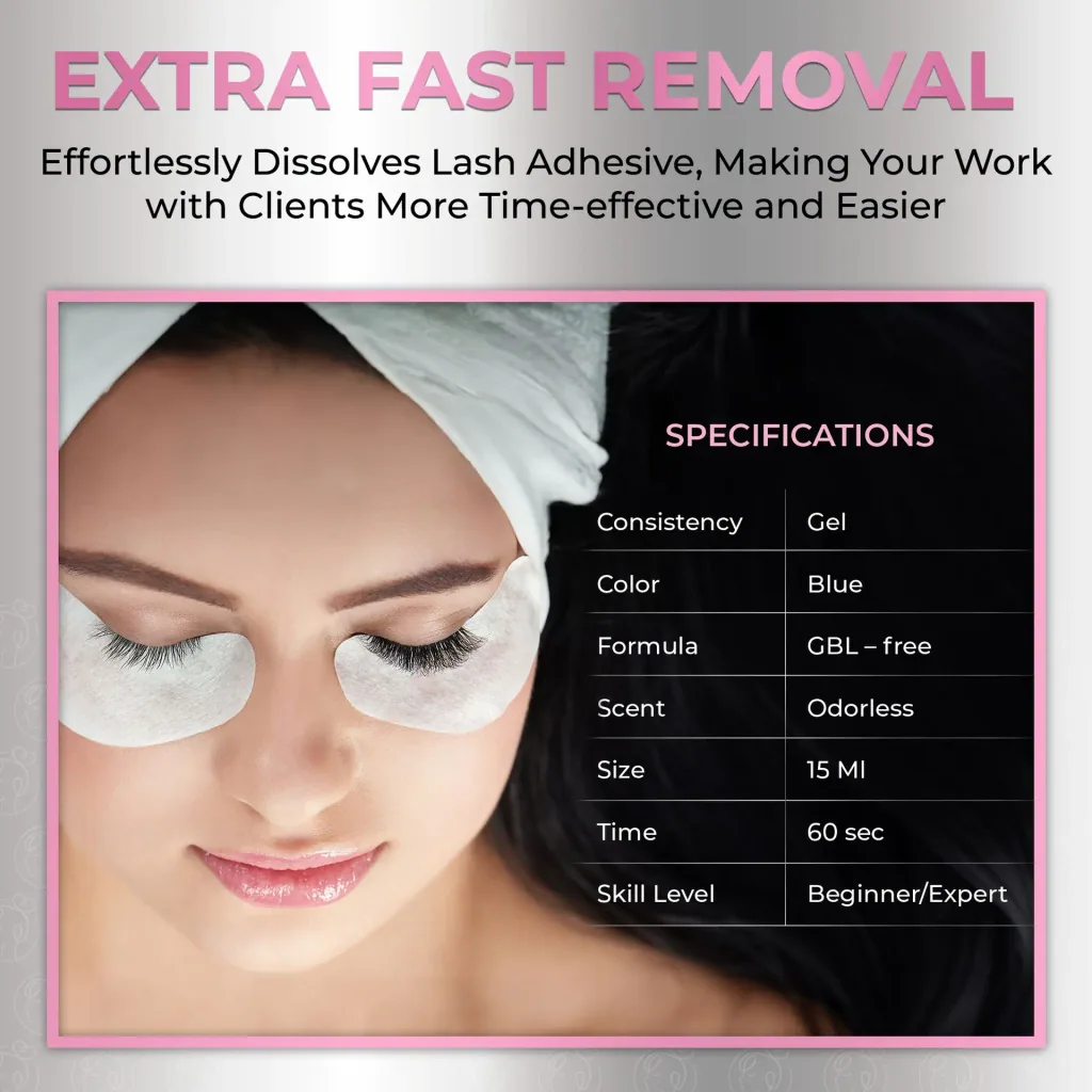 Wimperverlengings gel remover – Liore Lash snelle remover, Snelle verwijdering wimperlijm in 60 seconden, Professionele gel formule voor wimperverlengingen, 15 ml