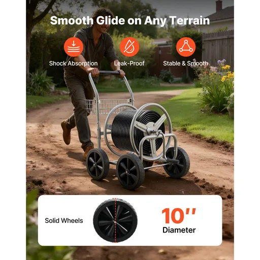 Slangenwagen, 91 m voor slangen 1/2"-5/8", inclusief opbergmand