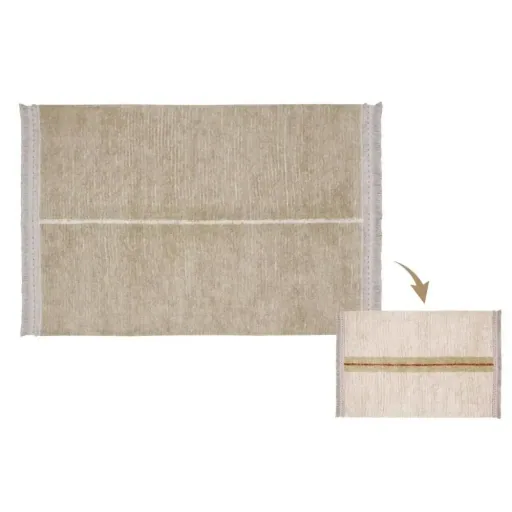 Lorena Canals wasbaar omkeerbaar vloerkleed "Reversible Duetto" beige, Maat: 140 x 200 cm