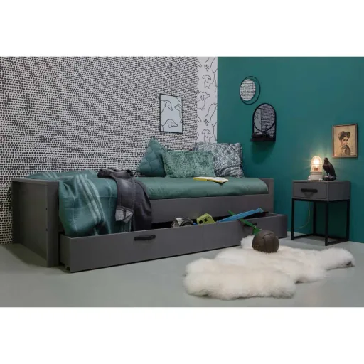 Woood kinderbed Morris leem grijs grijs