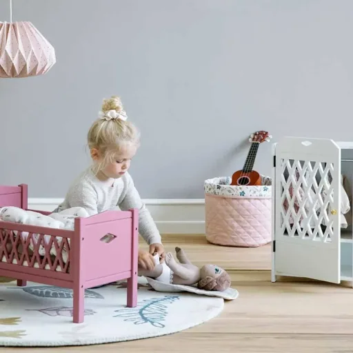 Cam Cam tapijt bladeren crème roze