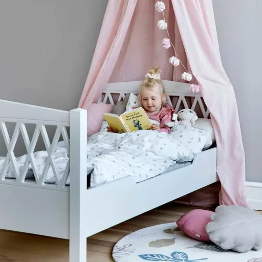 Cam Cam tapijt bladeren crème roze