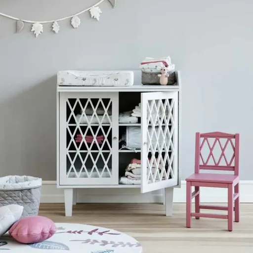 Cam Cam tapijt bladeren crème roze