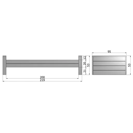 WOOOD Ledikant Dennis betongrijs 90 x 200 cm