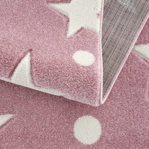 Livone tapijt Estrella ster & confetti roze, Tapijtmaat: 160 x 230 cm