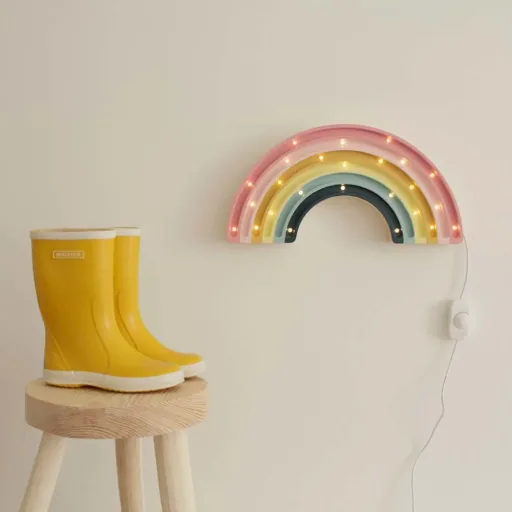 kleine lichten Led deco kinderlamp regenboog pastel