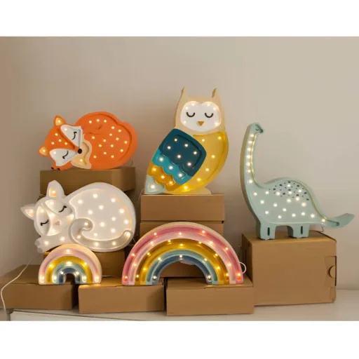 kleine lichten Led deco kinderlamp regenboog pastel