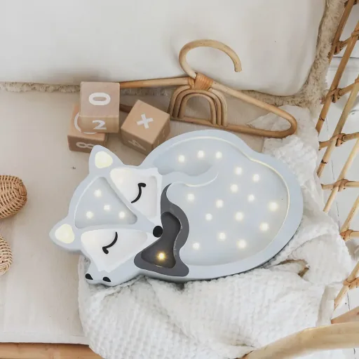 little lights Led deco kinderlamp vos licht grijs