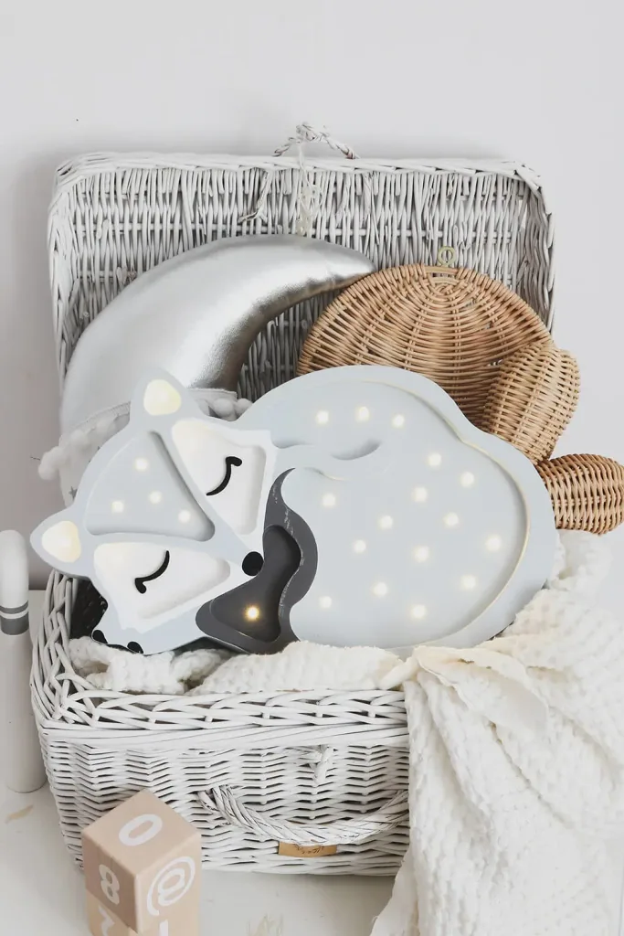 little lights Led deco kinderlamp vos licht grijs