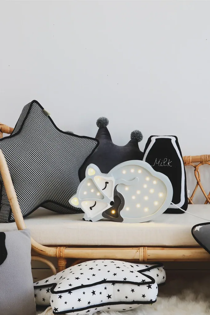 little lights Led deco kinderlamp vos licht grijs