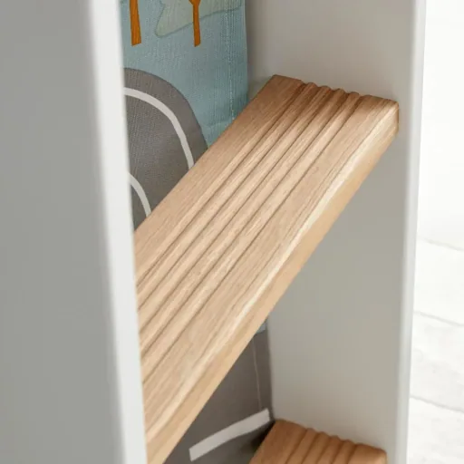 Flexa Nor halfhoogslaper met glijbaan wit/eik