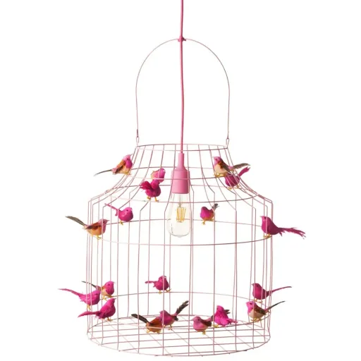 Dutch Dilight hanglamp roze birdie roze, Maat: Medium 52 x 35 cm
