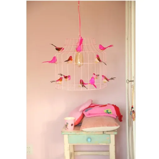 Dutch Dilight hanglamp roze birdie roze, Maat: Medium 52 x 35 cm