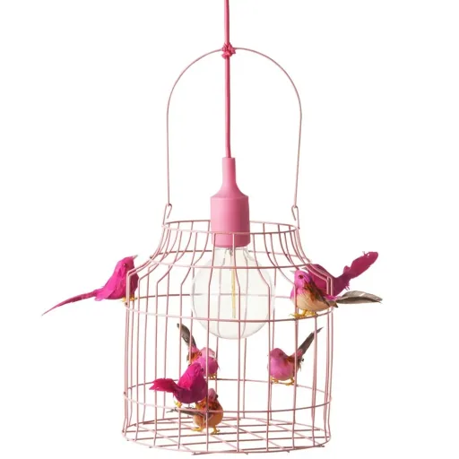 Dutch Dilight hanglamp roze birdie roze, Maat: Medium 52 x 35 cm