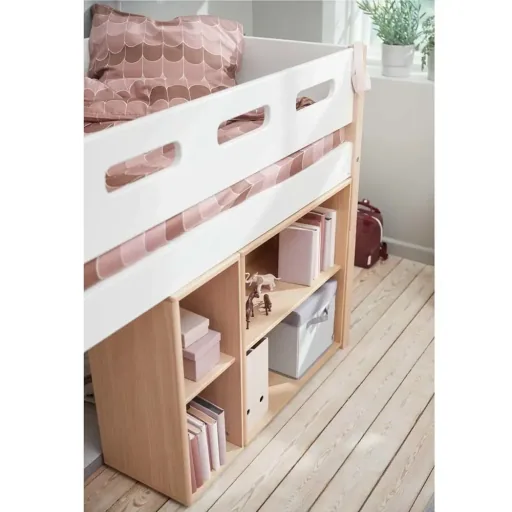 Flexa Nor halfhoogslaper schuin wit/eik