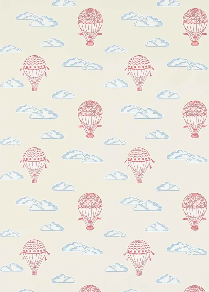 Little Sanderson Abracazoo behang luchtballonnen beige rood blauw