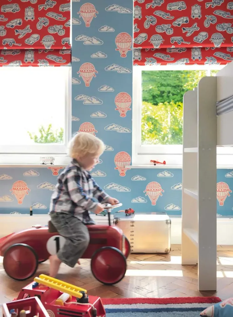 Little Sanderson Abracazoo behang luchtballonnen rood blauw