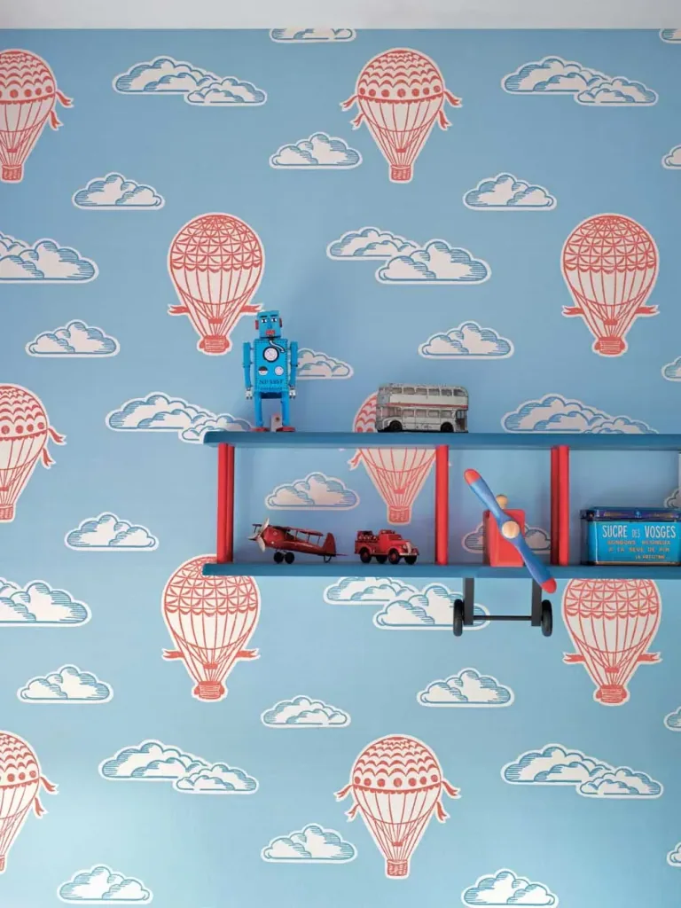 Little Sanderson Abracazoo behang luchtballonnen rood blauw