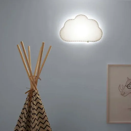 Buokids Zachte lamp Nachtlamp/Wandlamp Wolk, Versie: Koord en connector; Kleur van de naad: blauw