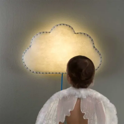 Buokids Zachte lamp Nachtlamp/Wandlamp Wolk, Versie: Koord en connector; Kleur van de naad: blauw