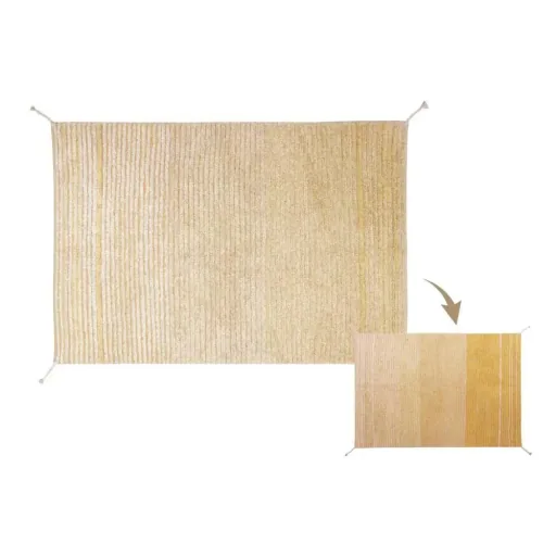 Lorena Canals wasbaar omkeerbaar vloerkleed "Reversible Twin" geel, Maat: 170 x 240 cm
