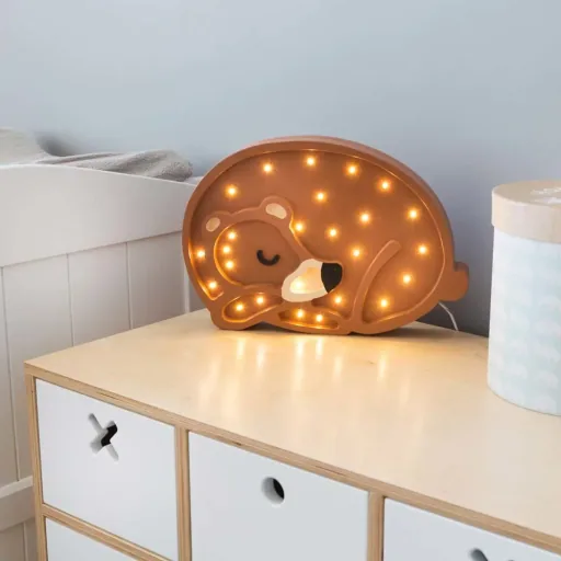 little lights Led deco kinderlamp beer bruin