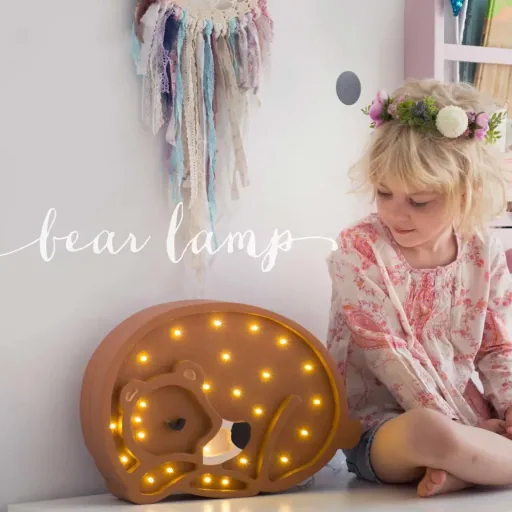 little lights Led deco kinderlamp beer bruin