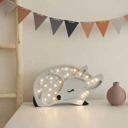 little lights Led deco kinderlamp hert lichtgrijs