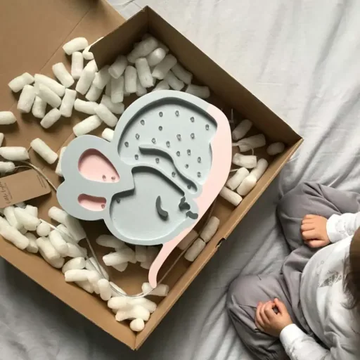 little lights Led deco kinderlamp muis grijs