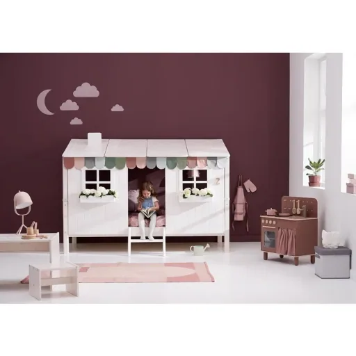 Flexa eenpersoonsbed huis wit grijs